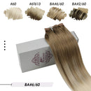 Moresoo Clip in Hair Extensions Clip in Human Hair Balayage Blonde Hair Extensions 10 Inch Human Natural Hair Extensions Clip in Brown #6 with #60 Platinum Blonde Clip in Extensions 5PCS 70G