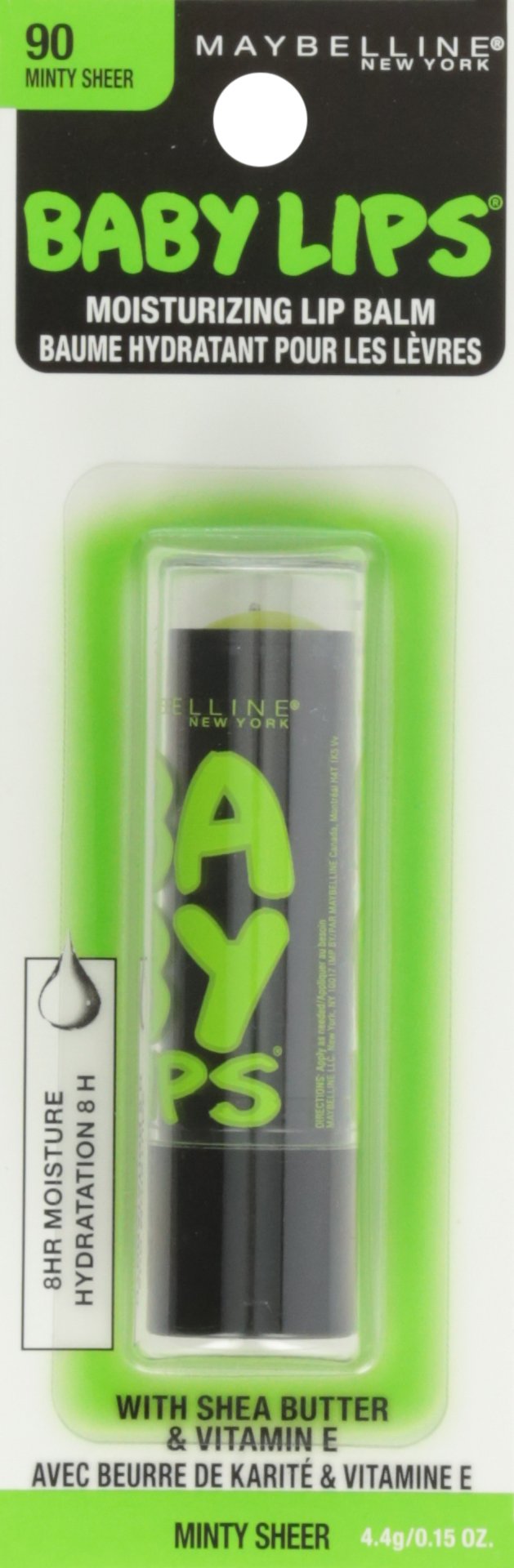 Maybelline New York Baby Lips Balm Electro, Minty Sheer, 0.15 Ounce Maybelline New York