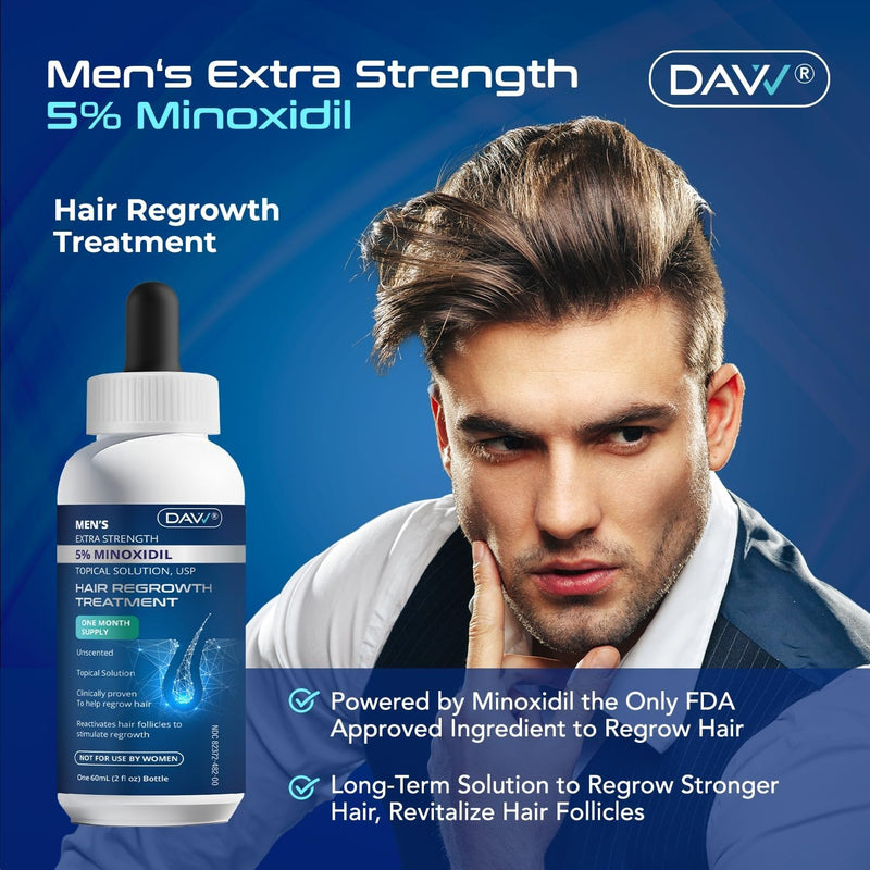 Minoxidil for Men Hair Growth Serum: Minoxidil 5 Percent - Hair Regrowth for Men - Minoxidil for Beard Growth - Hair Loss Treatments - Minoxidil 5% - Faster Thicker Stronger Hair Growth - 60ml Infinity Warehouse