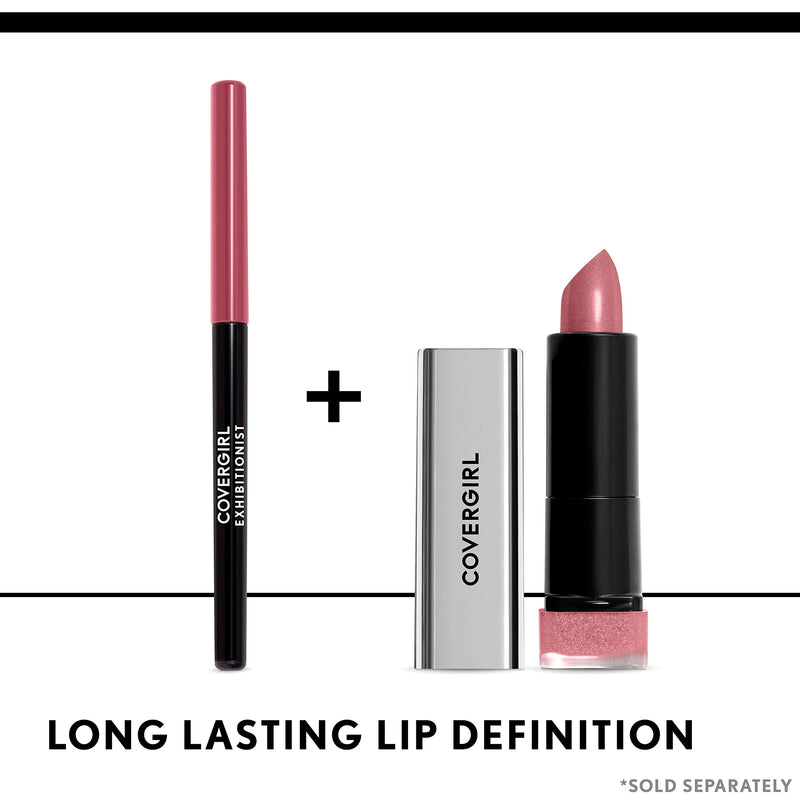 COVERGIRL Exhibitionist Lip Liner, Lip Pencil, Creamy, In the Nude, 0.012 Fl Oz ,Lip Crayon, Lip Makeup, Intense Pigmentation, Self-Sharpening Pencil, Easy Application, Instant Definition COVERGIRL