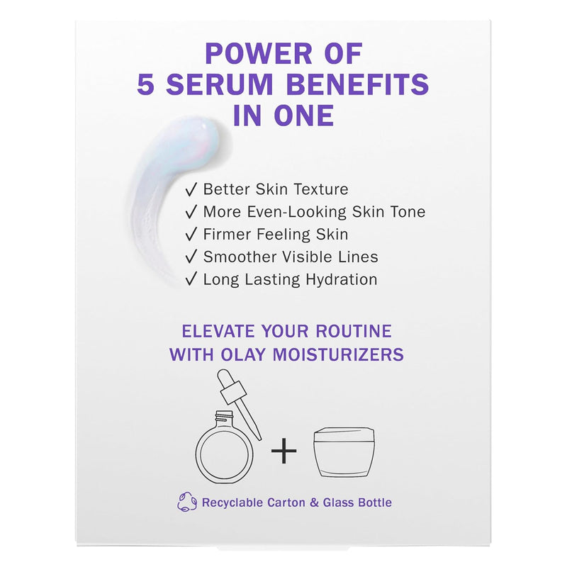 Olay Super Serum - Niacinamide, Vitamin C & E, Collagen Peptide, AHA - 5-in-1 Skin Care Benefits for Face - Healthy Glow, Brightening, Hydrating, Smoothing, Firming, Evens Tone, Anti-Aging, 1.7 Oz Infinity Warehouse