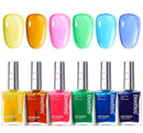 Beetles Jelly Nail Polish Set,6 Colors Pink Nude Jelly Quick Dry Nail Polish Fingernail Fast Drying & Long Lasting Nail Strengthener Polish Gifts for Women Infinity Warehouse
