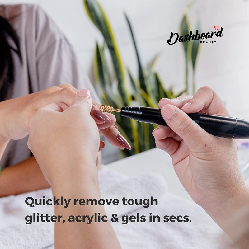 DASHBOARD BEAUTY Nail Drill Bit - Large Barrel Smooth Top with 2 Way Rotate use for Right & Left - 3/32" Shank Compatible with Any Efile Nail Drill - Ensure Safe Experience for Customers (XX Coarse) DASHBOARD BEAUTY