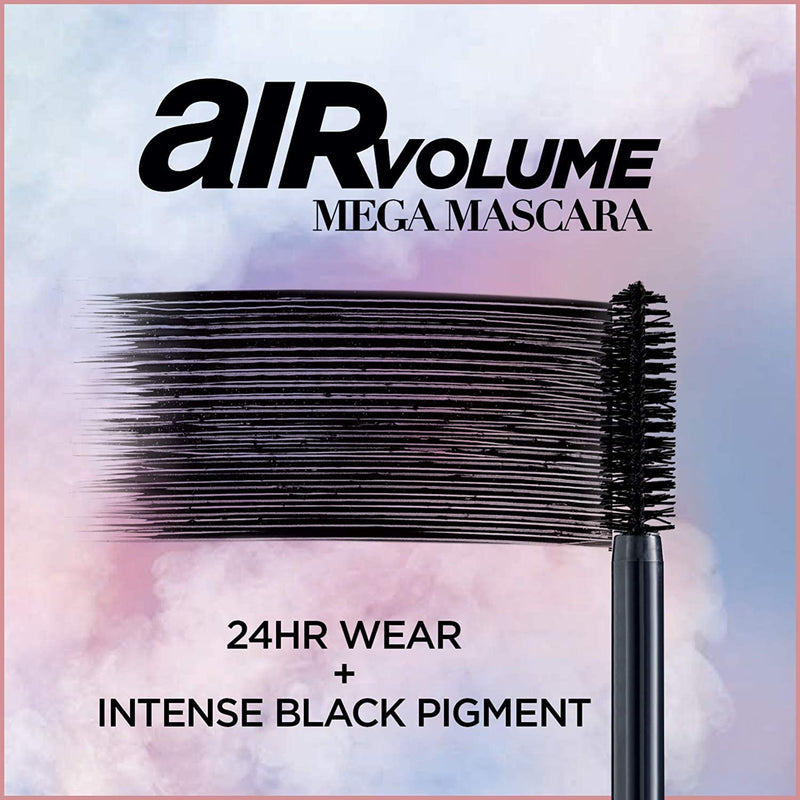 L'Oreal Paris Air Volume Mega Mascara Lightweight Mega Volume Washable Black Brown, 0.3 Fl Oz L'Oreal Paris Store