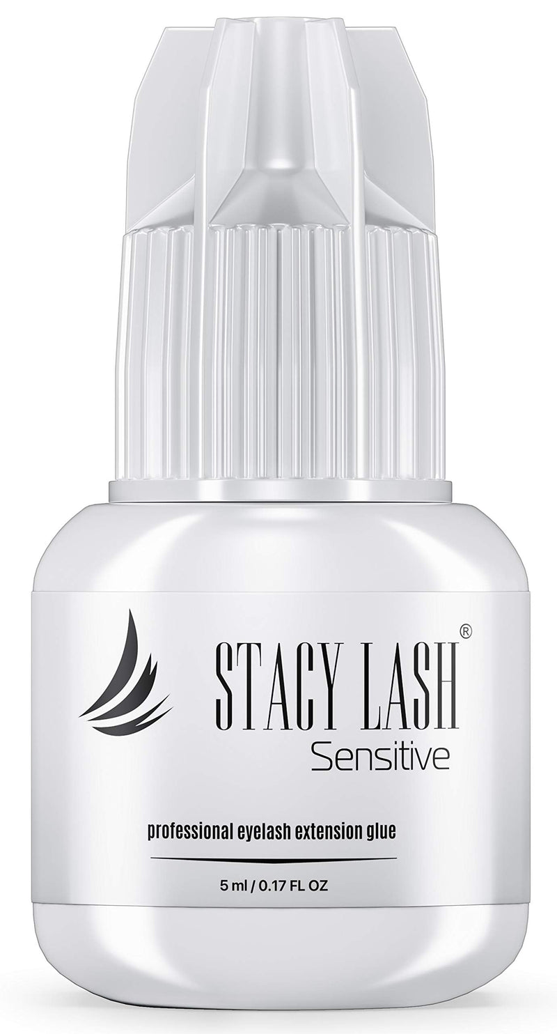 Sensitive Eyelash Extension Glue Stacy Lash 0.17fl.oz/5ml /Low Fume/ 5 Sec Drying time/Retention -5 Weeks/Professional Use Only Black Adhesive for Individual Semi-Permanent Eyelash Extensions STACY LASH