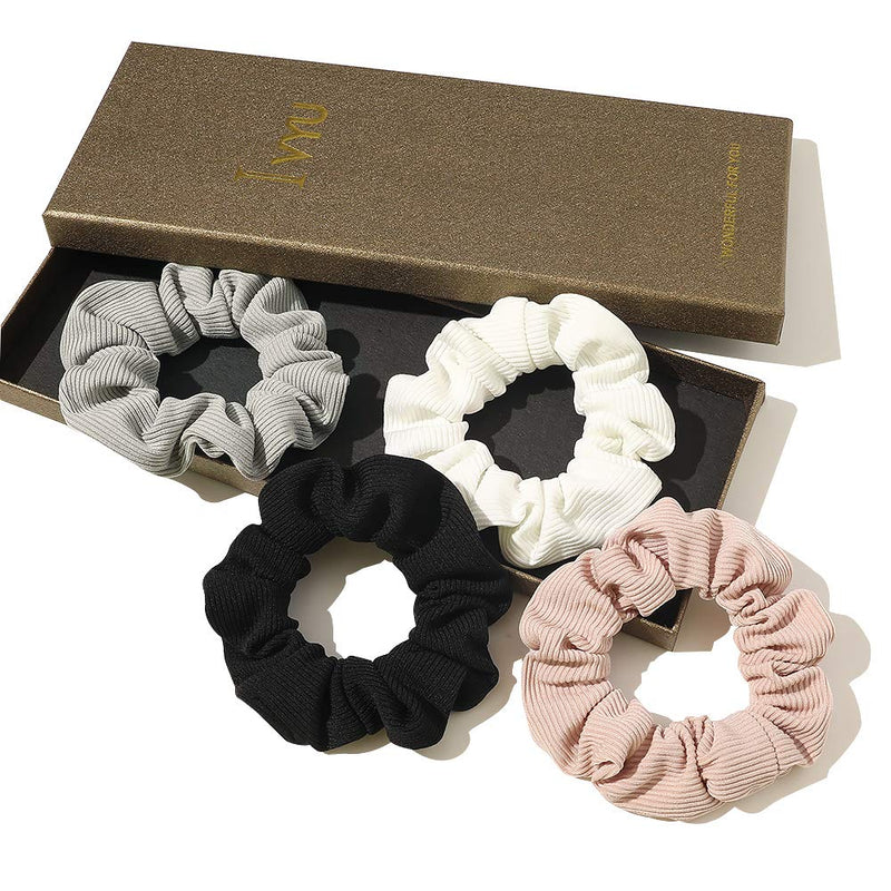 Scrunchies Hair Ties Cotton Scrunchy for Girls Women Thick Hair Cute Hairties Scrunchy For Thick Curl Hair No Crease Hair Accessories Soft Ropes Ponytail Holder No Hurt Your Hair Ivyu