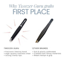 Tweezer Guru Tweezers for Eyebrows - 1 Pack Slant Tip Professional Stainless Steel Eyebrow Tweezers for Women & Men - Great Precision on Brow, Facial Hair & Ingrown Hair (Bold Blue) TWEEZER GURU