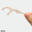 Natural Dental Floss Picks (200 Ct) - Vegan, Sustainable, Eco-Friendly Flossers for Adults with Tooth Pick Flossers - Plaque Remover for Teeth Cleaning - Zero Waste Oral Care Dental Pick Kids Floss HAPPY ECO