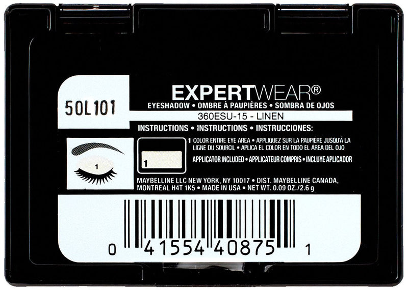 Maybelline New York Expert Wear Eyeshadow, Linen, Singles, 0.09 Ounce Maybelline New York