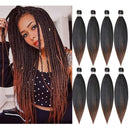 Pre-Stretched Braiding Hair Itch Free Easy Braid Professional Synthetic Yaki Texture Crochet Braids, Ombre Brown Hair Hot Water Setting 1B/30 8 Packs 26 Inch Low Temperature (26inch, 1b/30) Mslily