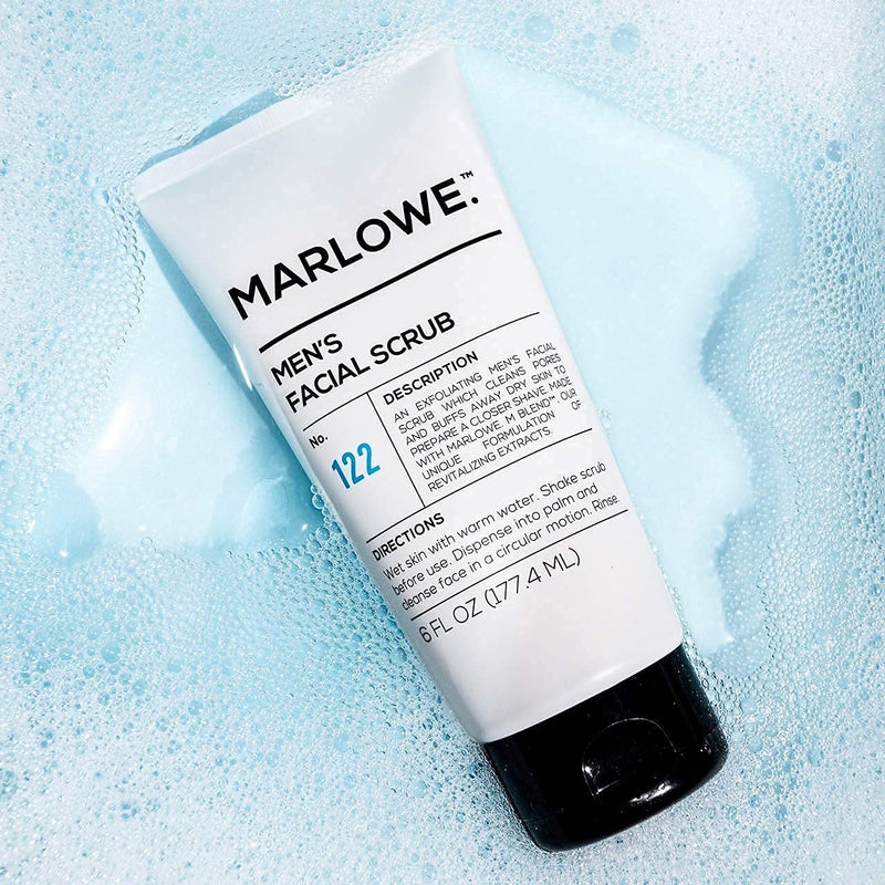 MARLOWE. No. 123 Men's Facial Moisturizer and No. 122 Men's Facial Scrub Skincare Pack | Exfoliating Face Wash and Lightweight Daily Face Cream | Suitable for Dry and Oily Skin | Natural Ingredients MARLOWE. M BLEND