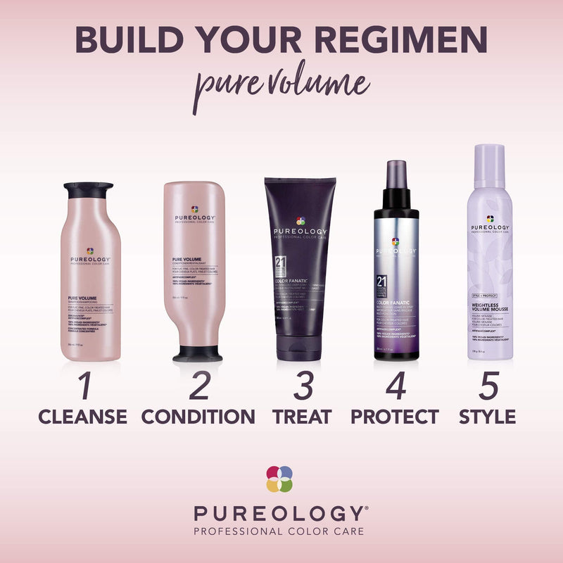 Pureology Pure Volume Shampoo and Conditioner Bundle | For Flat, Fine, Color-Treated Hair | Sulfate-Free | Vegan | Updated Packaging | 9 Fl. Oz. Pureology