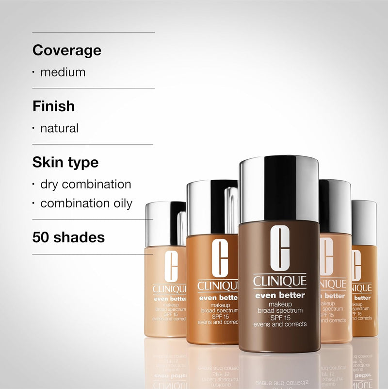 Clinique Even Better Makeup Foundation Broad Spectrum SPF 15 | Medium Coverage + Natural Finish | With Vitamin C | Evens Skin Tone + Reduces Dark Spots Infinity Warehouse