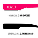 Barber Straight Razor - Stainless Steel Straight Edge Razor with 10 Derby Premium Blades (Pink) GRAVITY RAZORS Store