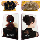 Messy Hair Bun Extensions Synthetic Updo Chignons Donut Elastic Bride Bun Ponytail Scrunchy Hairpiece Wig Accessory for Women 35g Ginger Brown Mix Golden Blonde-Medium Hairro