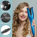 MIUOPUR Automatic Hair Curling Iron with Ceramic Ionic Barrel, Smart Anti-Stuck, Auto Rotating Hair Curling Wand with Temperature Display and Timer, Professional Hair Curler Styling Tool - Blue. MIUOPUR