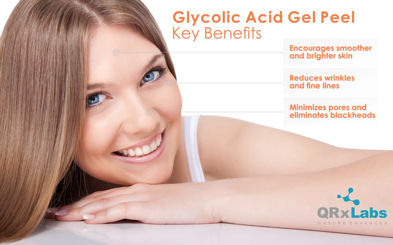 Glycolic Acid 50% Gel Peel with Chamomile and Green Tea Extracts - Professional Grade Chemical Face Peel for Acne Scars, Collagen Boost, Wrinkles, Fine Lines - Alpha Hydroxy Acid - 1 Bottle of 1 fl oz QRxLabs