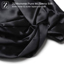 ZIMASILK Silk Sleep Cap - 100% 22Momme Organic Mulberry Silk on Both Sides for Women Hair Care,Silk Night Bonnet with Elastic Stay On Head, Classic Pleated (1Pc, Black) ZIMASILK Store