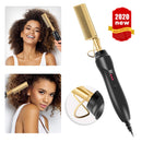 Hot Comb Hair Straightener, Electric Heating Comb, Portable Travel Anti-Scald Beard Straightener Press Comb, Ceramic Comb Security Portable Curling Iron Heated Brush REDESS