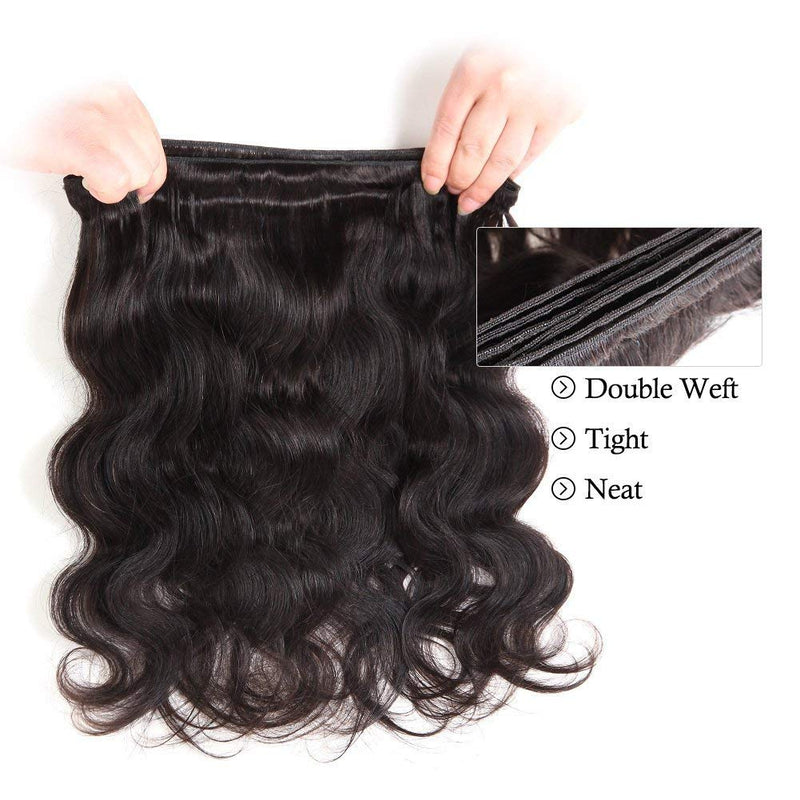 Beauty Princess Body Wave Human Hair 3 Bundles Double Weft 9A Brazilian Hair Bundles (20/22/24Inch) Wingirl