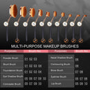 Multi-function Oval Makeup Brushes 7pcs Fashionable Super Soft Toothbrush Makeup Brush Set Face Powder Concealer Foundation Brush (Rose Gold Black) Beauty Kate