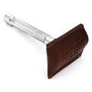 Parker Genuine Leather Double Edge Safety Razor Protective Sheath/Travel Cover (Saddle Brown) Parker Safety Razor