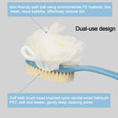2 Pack Back Scrubber for Shower, EAONE Bath Body Brush with Bristles and Loofah, Loofah On a Stick Back Washer Mesh Sponge Long Handle Exfoliating Body Brush for Men and Women (Blue&White) EAONE