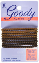 Goody SlideProof Silicone Hair Tie Elastics, Brunette, 8-count (1942461) GOODY