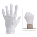 White Gloves Moisturizing Overnight Bedtime Cotton | White Inspection Premium Cloth Quality | Eczema Dry Sensitive Irritated Skin Spa Therapy Secure Wristband (100% Cotton, 12 Pack) Gaxcoo