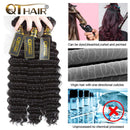 QTHAIR 12A Grade Brazilian Deep Wave Human Hair(8" 8" 10",300g,Natural Black) 100% Unprocessed Brazilian Virgin Hair Deep Curly Hair for Black Women QTHAIR Store