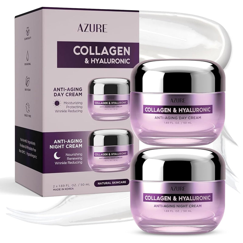 Azure Dermatologist Tested 24K Gold & Collagen Face Moisturizer - K Beauty Anti-Aging Face Cream for Firming & Skin Tightening Face Cream - Korean Skincare - All Skin Type 1.69 fl oz Infinity Warehouse