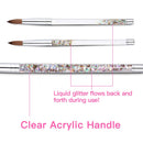 Beetles Acrylic Nail Brush Pure Kolinsky Hair Bristles Acrylic Nails Oval Crimped Shaped Nail Art Brush for Acrylic Powder and Poly Nail Extension Gel Manicure