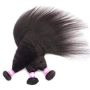 Odir Brazilian Kinky Straight Human Hair 3 Bundlles 24 24 24 inch Yaki Straight Hair Weave Bundles Unprocessed Brazilian Virgin Human Hair Bundles Natural Color Odir