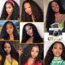 QTHAIR 12A Brazilian Virgin Deep Wave 2 Bundles with Closure 100% Unprocessed Human Hair with 4×4 Lace Closure Free Part Natural Color(12 14+10inch lace closure) QTHAIR