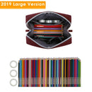 Large Makeup Bag Zipper Pouch Travel Cosmetic Organizer for Women and Girls (Large, Red) Narwey
