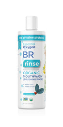 Essential Oxygen Certified BR Organic Brushing Rinse, All Natural Mouthwash for Whiter Teeth, Fresher Breath, and Happier Gums, Alcohol-Free Oral Care, Wintergreen, 16 Ounce Essential Oxygen