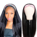 Natural Color Human Hair Headband Wigs Straight Natural Remy Hair Half Wigs for Black Women Pre Plucked Hairline with Baby Hair Glueless 150% Density None Lace Front Wigs Headband Attached 24 Inch Benafee Store