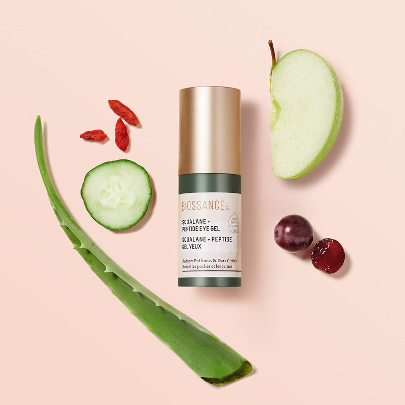 Biossance Squalane + Peptide Eye Gel. Reduce Dark Circles and Puffiness, Improve Fine Lines and Hydrate with Niacinamide and Peptides (0.5 ounces) BIOSSANCE