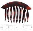 Parcelona French Wide Edge Tortoise Shell Brown Large 4” Celluloid Set of 2 Strong Grip Side Hair Combs for Women and Girls Parcelona Store