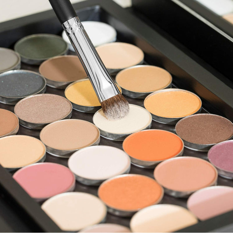 Professional Shader Eyeshadow Brush - Beauty Junkees pro All Over Short Flat Shader Eye Makeup Brush with Dense Rounded Natural Hair Bristles to Pack Eye Shadow Powder on Eyelid; Premium Quality Beauty Junkees
