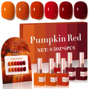Double Rhythm 6 Pcs 15 ML Gel Polish Set Same Color Same Bottle Soak Off Gel Polish Kit Nail Art Manicure Salon DIY at Home for Women (Jelly Burgundy Red Glitter Silver -T6-56) Infinity Warehouse