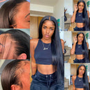 NOBILITY Hair 9A Lace Front Human Hair Wigs (22inch) 13x4 Brazilian Straight Lace Front Wigs 100% Unprocessed Virgin Human Hair with Baby Hair Pre Plucked For Black Women Natural Color NOBILITY Store