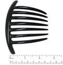 Parcelona French Twist 7 Teeth Large Black Set of 2 Celluloid Flexible Durable French Side Hair Comb Large 4'' No Slip Styling Paris Hair Accessories for Women and Girls, Made in France (Black) Parcelona