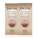 Jergens Natural Glow Self Tanner Face Moisturizer, Medium to Deep Skin Tone, SPF 20 Sunless Tanning, Daily Facial Sunscreen, Oil Free, Broad Spectrum Protection, 2 oz, Pack of 2 (Packaging May Vary) Jergens