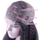 Odir Brazilian Human Hair Kinky Straight 4x4 Lace Front Wigs 20 Inch Yaki Straight Wig Unprocessed Vigin Human Hair Lace Closure Wig 150% Density for Black Women Natural Color Odir