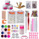 Acrylic Nail Tools, Coosa Acrylic powder Shiny Glitter Nail Art Decoration Professional DIY Gel Nail Kit Manicure File Nail Art Set with Nail Dryers COOSA