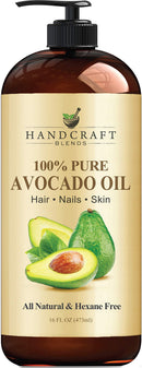 Handcraft Sweet Almond Oil with Grapeseed Oil and Avocado Oil - 100% Pure and Natural - Premium Therapeutic Grade Carrier Oils for Aromatherapy, Massage, Moisturizing Skin and Hair - Huge 16 fl. Oz Handcraft Blends Store