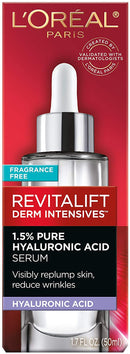 L'Oreal Paris Skincare Revitalift Derm Intensives 1.5% Pure Hyaluronic Acid Face Serum, Hyaluronic Acid Serum for Skin, Hydrates, Moisturizes, Plumps Skin, Reduces Wrinkles, Anti Aging Serum, 1.7 Oz L'Oreal Paris Store