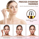 Rechargeable Eyebrow Razor, Painless Precise Facial Hair Removal Trimmer, Women's Electric Eyebrow Razor Remover with LED Light for Face Nose Lip (Gold) AngLink