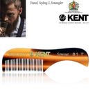 Kent A 81T X-Small Gentleman's Beard and Mustache Pocket Comb, Fine Toothed Pocket Size for Facial Hair Grooming and Styling. Saw-cut of Quality Cellulose Acetate, Hand Polished. Hand-Made in England KENT